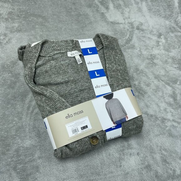 Ella Moss Womens Button-Up Cardigan In Green Relaxed  L NWT 6513 - Picture 6 of 7